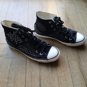 Converse Chuck Taylor Black and White Studded Sneaker Shoes